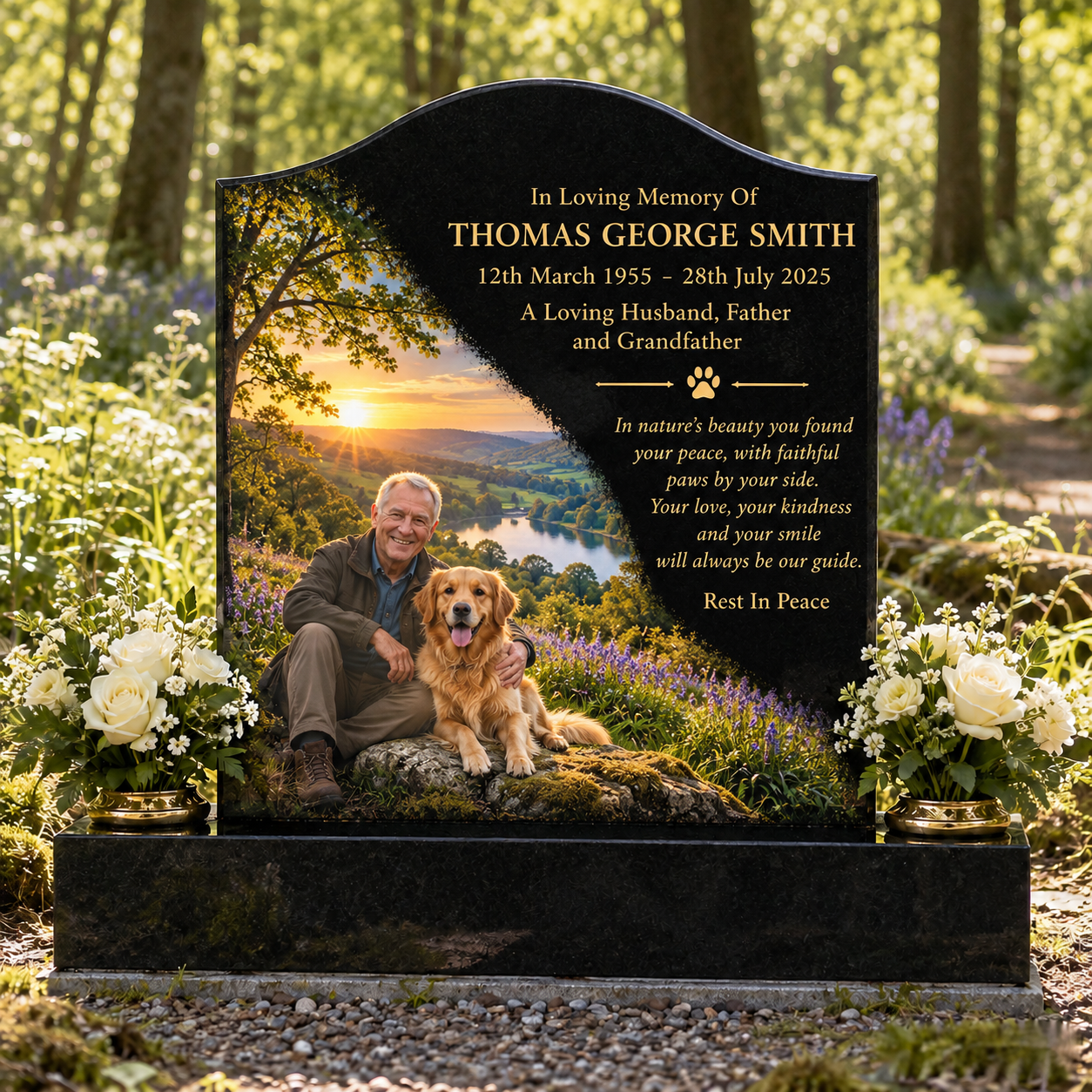 Half Feature style example from the Magic Memorials Designer