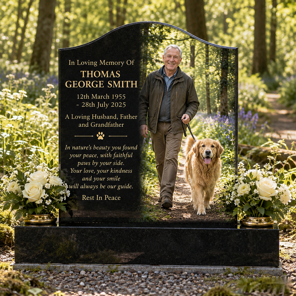 Portrait Plus style example from the Magic Memorials Designer
