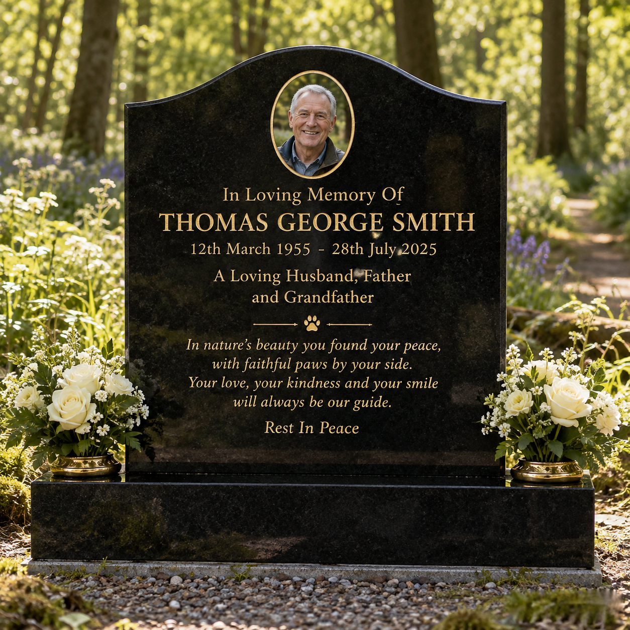 Classic (Traditional) style example from the Magic Memorials Designer